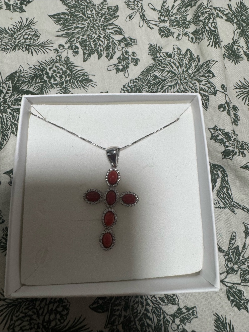 Orange Stone Cross Pendant Necklace - Women Jewelry